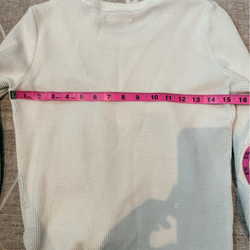 Madewell Cream Knotted Long Sleeve Top - Picture 6 of 7